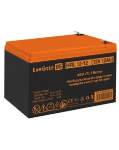 EX285661RUS Аккумуляторная батарея HRL 12 12 12V 12Ah 1251W клеммы F2 Exegate