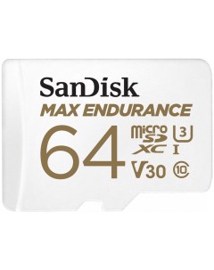 Карта памяти Micro SecureDigital 64Gb MAX Endurance microSDXC class 10 UHS 1 U3 V30 SDSQQVR 064G GN6 Sandisk