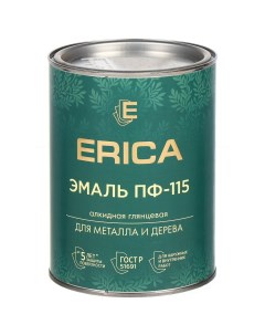 Эмаль ПФ 115 для внутренних и наружных работ алкидная глянцевая салатовая 0 8 кг Erica