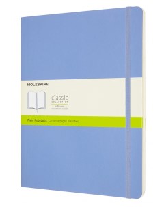 Записная книжка нелинованная Classic Soft XLarge 19х25 см 192 стр обложка мягкая голуб Moleskine