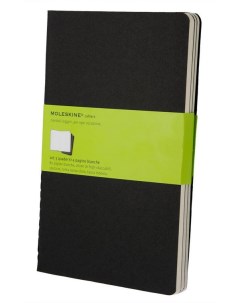 Записная книжка нелинованная Cahier Journal Large 130х210 мм 80 стр черный 3шт Moleskine