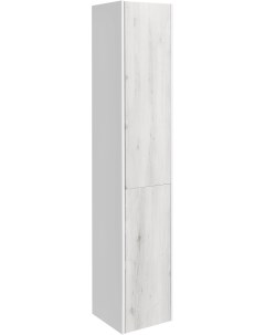 Шкаф пенал Сакура 33 R белый светлое дерево Aquaton