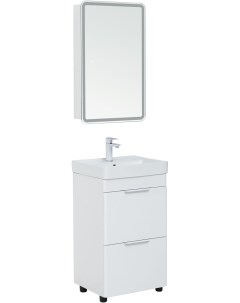 Мебель для ванной Ирис New 50 см белый глянец 2 ящика Aquanet