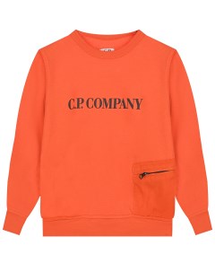Оранжевый свитшот с накладным карманом C.p. company