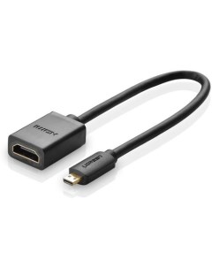 Адаптер аудио видео 20134 Micro HDMI m HDMI f ver 2 0 0 22м черный Ugreen