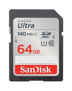 Карта памяти SDXC UHS I Ultra 64 ГБ 140 МБ с Class 10 SDSDUNB 064G GN6IN Sandisk