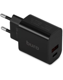 Сетевое зарядное устройство BUWD1 USB C USB A 18Вт 3A черный Buro