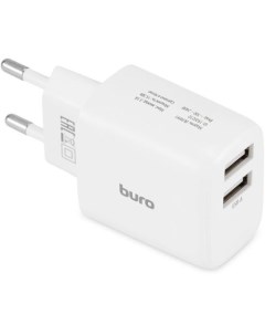 Сетевое зарядное устройство BUWH1 2xUSB 15 5Вт 3 1A белый Buro