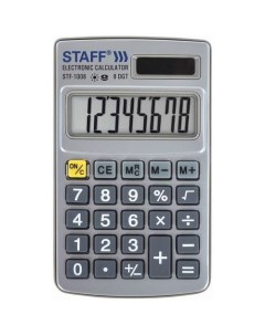 Калькулятор STF 1008 8 разрядный серебристый Staff