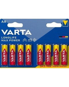 AA Батарейка LongLife Max Power Alkaline LR6 BL5 3 8 шт Varta