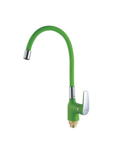 Смеситель для кухни с гибким изливом S443-5, зеленый Shevanik