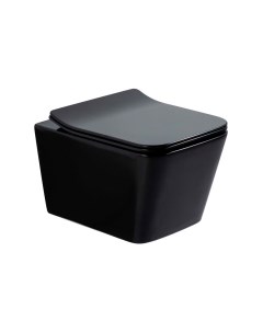 Унитаз подвесной черный глянец сиденье дюропласт PORTO PR30117DP Olive's