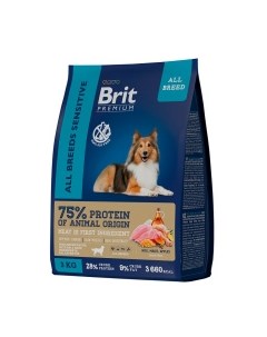 Premium Dog Sensitive Корм сух ягнёнок индейка д собак с чувств пищевар 3кг Brit*