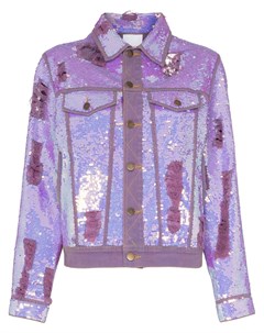 Ashish пиджак с пайетками xs фиолетовый Ashish