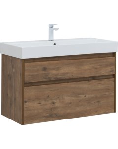Мебель для ванной Nova Lite 100 см дуб рустикальный 2 ящика Aquanet