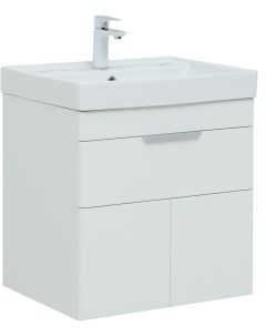 Мебель для ванной Ирис New 60 см белый глянец 1 ящик 2 дверцы Aquanet