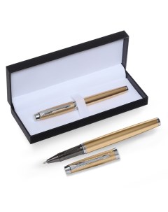 Ручка подарочная роллер в кожзам футляре корпус золото серебро Calligrata
