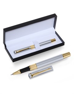 Ручка подарочная роллер в кожзам футляре пб uh корпус серебро золото черный Calligrata