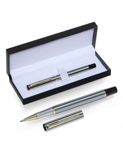 Ручка подарочная роллер в кожзам футляре корпус серебро золото Calligrata