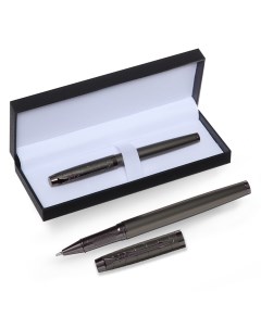 Ручка подарочная роллер в кожзам футляре корпус темнно серый Calligrata