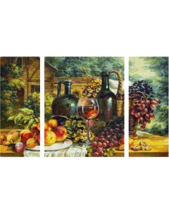 Картина по номерам Триптих Натюрморт с виноградом 80х50 см Schipper