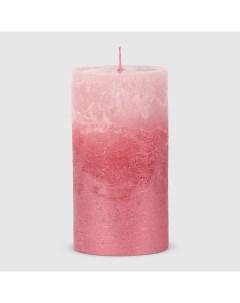 Свеча столбик рустик розовый лак 7х13 см Home interiors