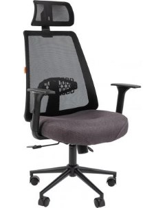 Офисное кресло 535 Россия BLACK ткань черный серый 7142312 Chairman