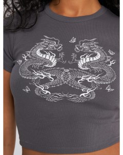 Короткая футболка с принтом драконов Твое