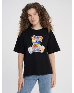 Хлопковая футболка с принтом плюшевого медведя Твое
