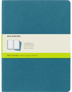 Блокнот нелинованная Cahier Journal 3 шт XLarge 19х25 мм 120 стр обложка голубая Moleskine