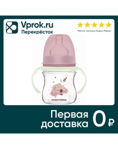 Бутылочка для кормления Babies Sleepy Koala со светящимися ручками розовая 120мл Canpol