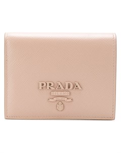 Prada компактный кошелек с логотипом нейтральные цвета Prada