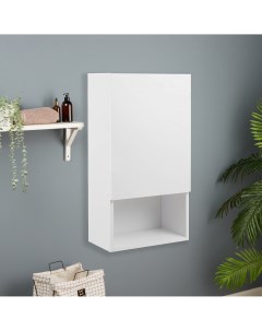 Шкаф для ванной комнаты навесной левый белый 40 х 75 х 23 см Nobrand