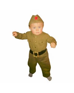 Костюм военного детский комбинезон пилотка трикотаж хлопок 100 рост 68 см 1 2 года Страна карнавалия