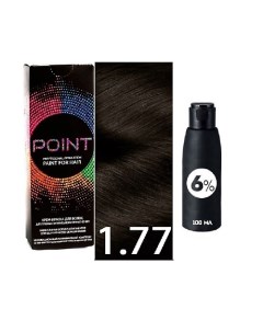 Краска для волос тон 1 77 Чёрно коричневый интенсивный Оксид 6 Point