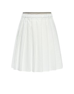 Плиссированная юбка белая Brunello cucinelli