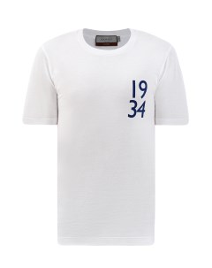 Хлопковая футболка из джерси с контрастным принтом 1934 Canali