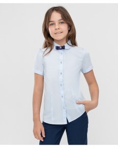 Блузка с коротким рукавом голубая Button blue