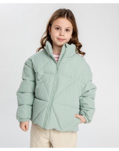 Куртка с геометричной стежкой демисезонная зелёная для девочки Button blue