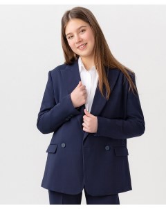Пиджак на пуговицах темно синий Button blue