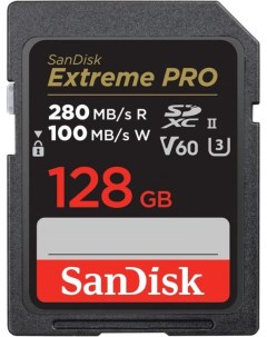 Карта памяти SDXC 128GB SDSDXEP 128G GN4IN Extreme PRO 280 100MB s V60 C10 UHS II Sandisk