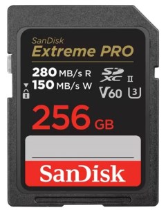 Карта памяти SDXC 256GB SDSDXEP 256G GN4IN Extreme PRO 280 150MB s V60 C10 UHS II Sandisk