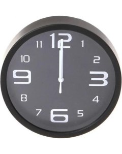 Настенные часы PF WC 001 круглые д 20 см чёрный корпус чёрный циферблат Perfeo
