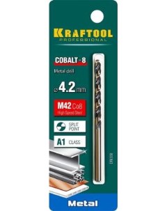 Cobalt 4 2 х 75 мм сталь М42 HSS Co 8 сверло по металлу 29656 4 2 Kraftool