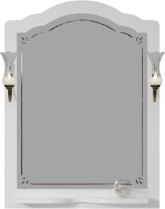 Зеркало Лоренцо 80 белое матовое с полкой и выключателем Opadiris