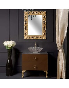 Мебель для ванной NeoArt 80 шоколад с ручками Drop золото с ножками Armadi art