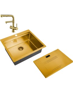 Комплект Мойка кухонная Master N 5952 Bronze Смеситель Sanitary SZR 3216 Bronze бронза Zorg