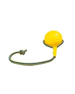 Игрушка для собак резиновая Мяч на веревке жёлтая D10см 49см Бельгия Duvo+
