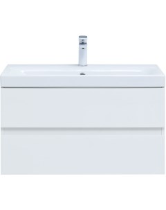 Мебель для ванной Беркли 80 см белый глянец 2 ящика Aquanet