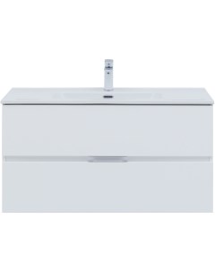 Мебель для ванной Алвита New 100 см 2 ящика белый матовый Aquanet